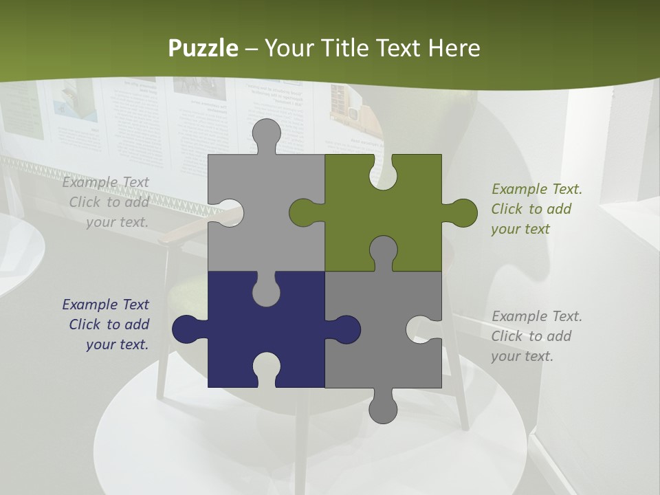 A Green Chair Sitting On Top Of A White Circle PowerPoint Template