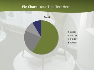 A Green Chair Sitting On Top Of A White Circle PowerPoint Template
