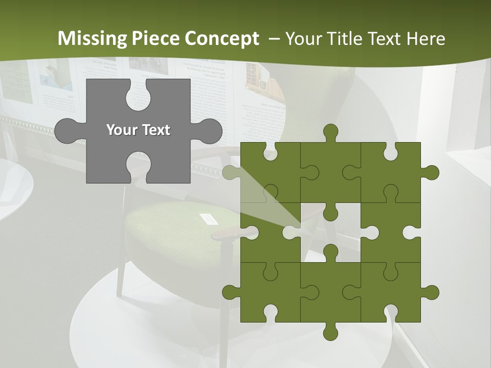 A Green Chair Sitting On Top Of A White Circle PowerPoint Template