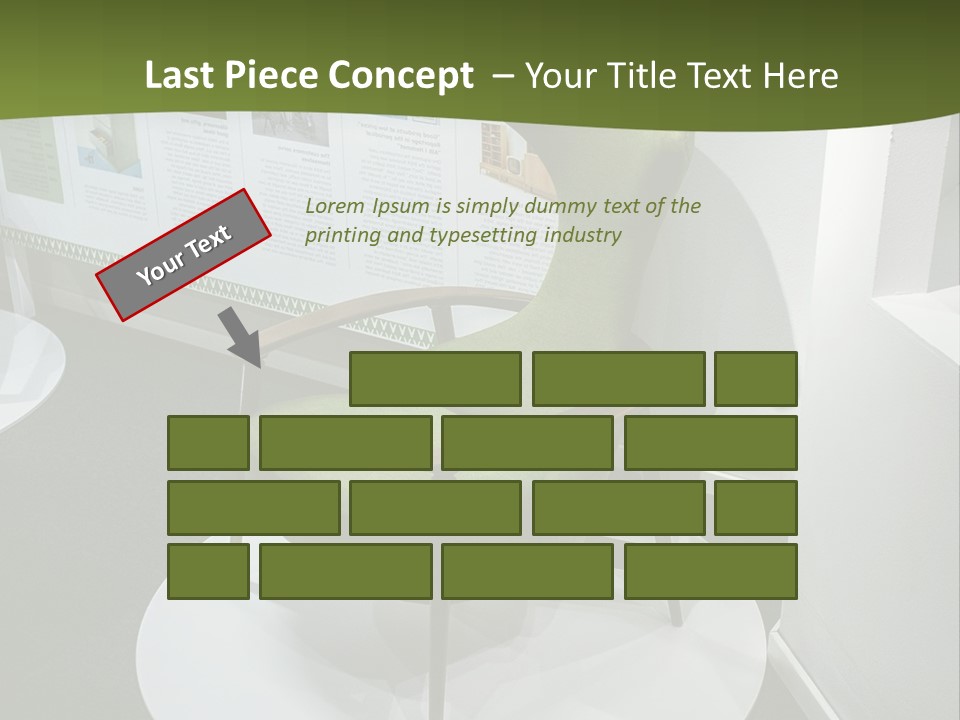 A Green Chair Sitting On Top Of A White Circle PowerPoint Template