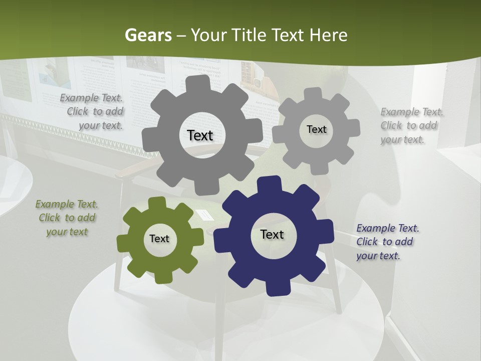 A Green Chair Sitting On Top Of A White Circle PowerPoint Template