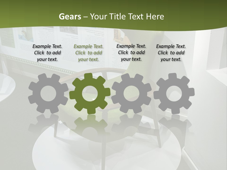 A Green Chair Sitting On Top Of A White Circle PowerPoint Template