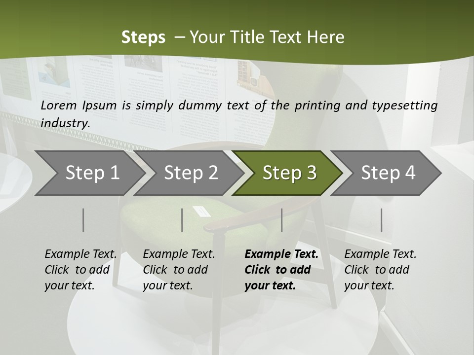A Green Chair Sitting On Top Of A White Circle PowerPoint Template