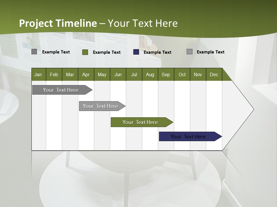 A Green Chair Sitting On Top Of A White Circle PowerPoint Template