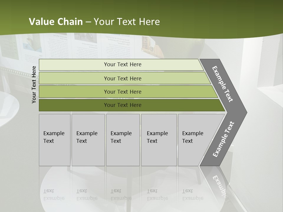 A Green Chair Sitting On Top Of A White Circle PowerPoint Template