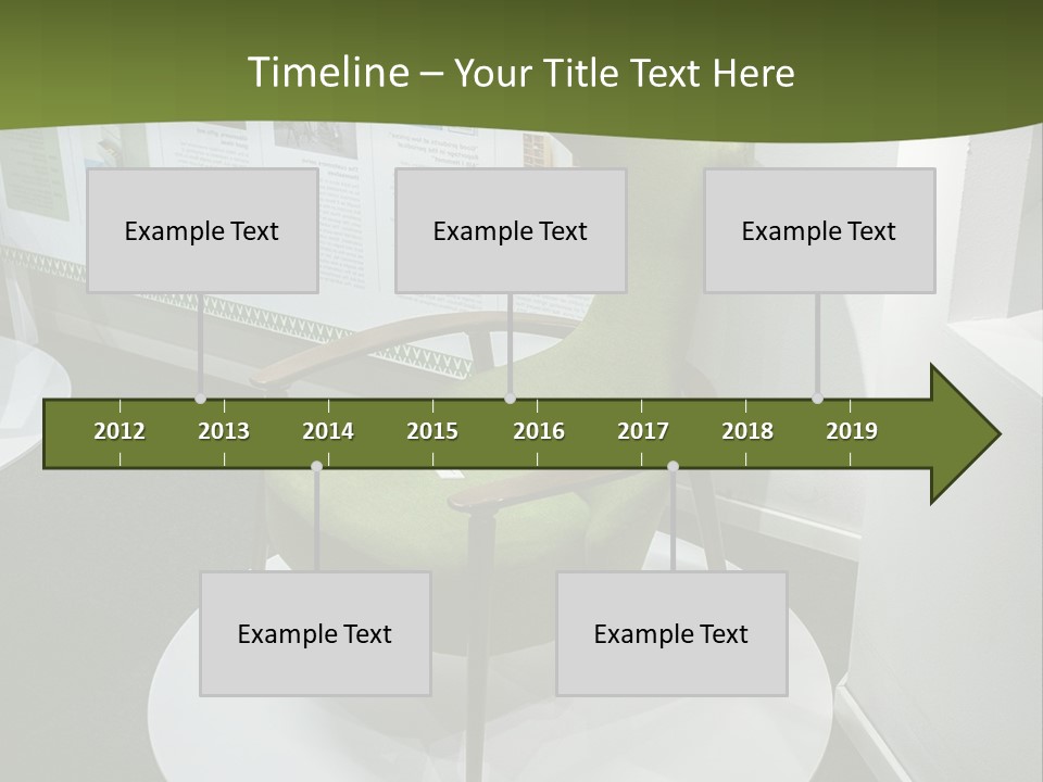 A Green Chair Sitting On Top Of A White Circle PowerPoint Template