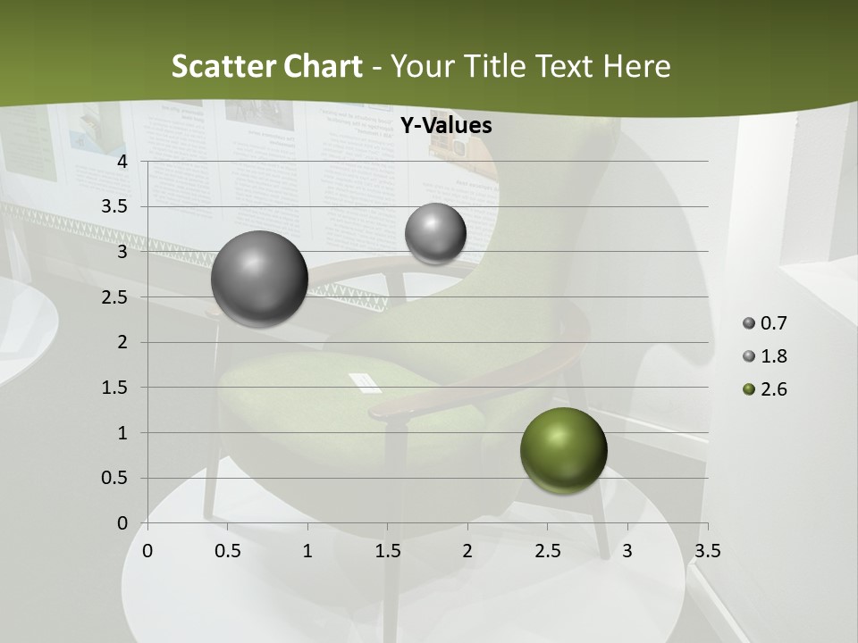 A Green Chair Sitting On Top Of A White Circle PowerPoint Template