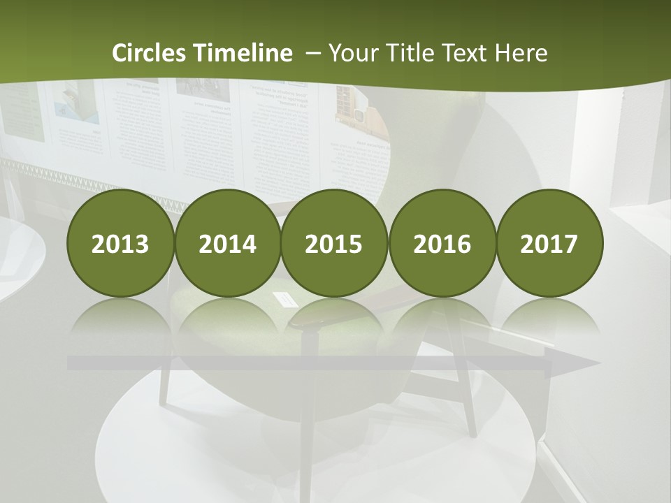 A Green Chair Sitting On Top Of A White Circle PowerPoint Template