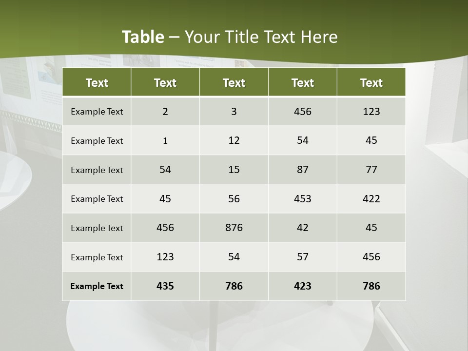 A Green Chair Sitting On Top Of A White Circle PowerPoint Template