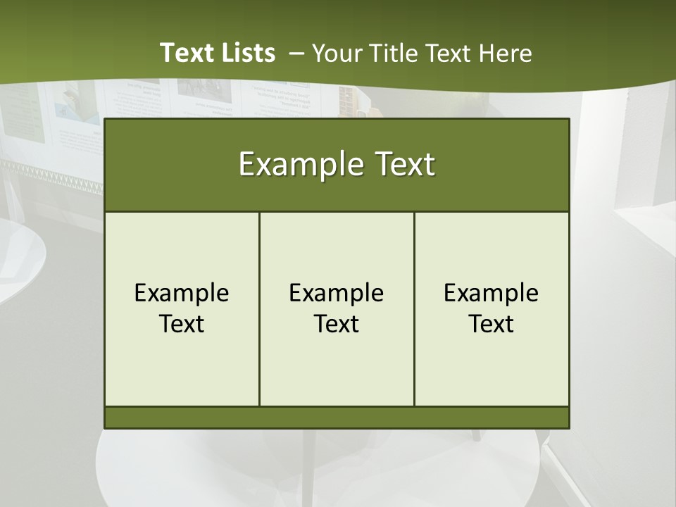 A Green Chair Sitting On Top Of A White Circle PowerPoint Template