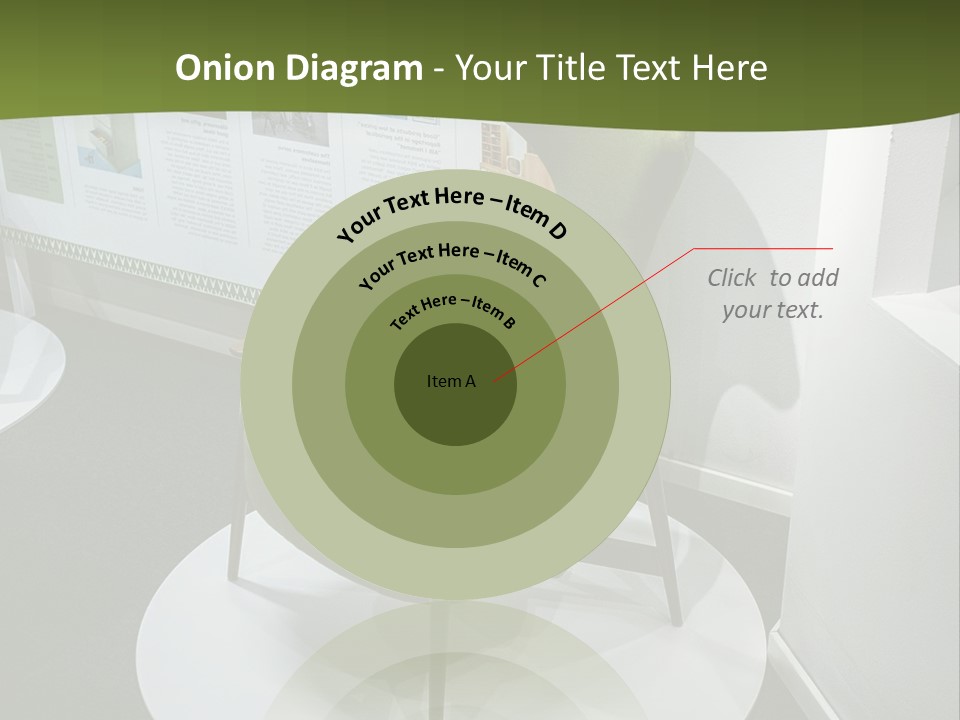 A Green Chair Sitting On Top Of A White Circle PowerPoint Template