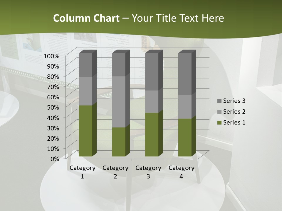 A Green Chair Sitting On Top Of A White Circle PowerPoint Template
