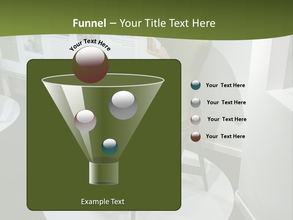 A Green Chair Sitting On Top Of A White Circle PowerPoint Template