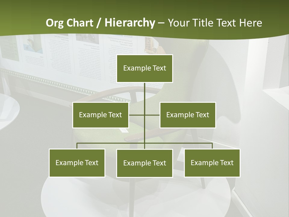 A Green Chair Sitting On Top Of A White Circle PowerPoint Template