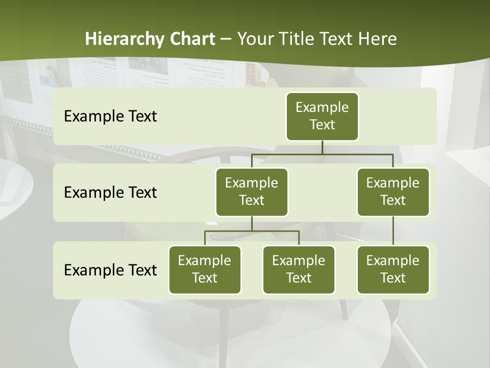 A Green Chair Sitting On Top Of A White Circle PowerPoint Template