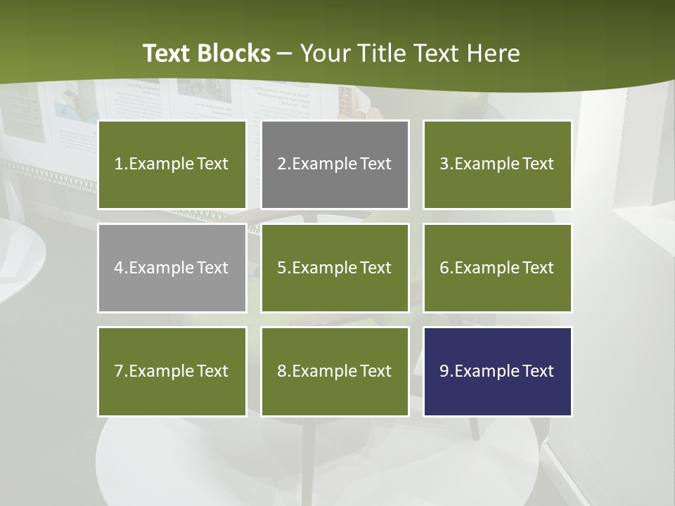 A Green Chair Sitting On Top Of A White Circle PowerPoint Template