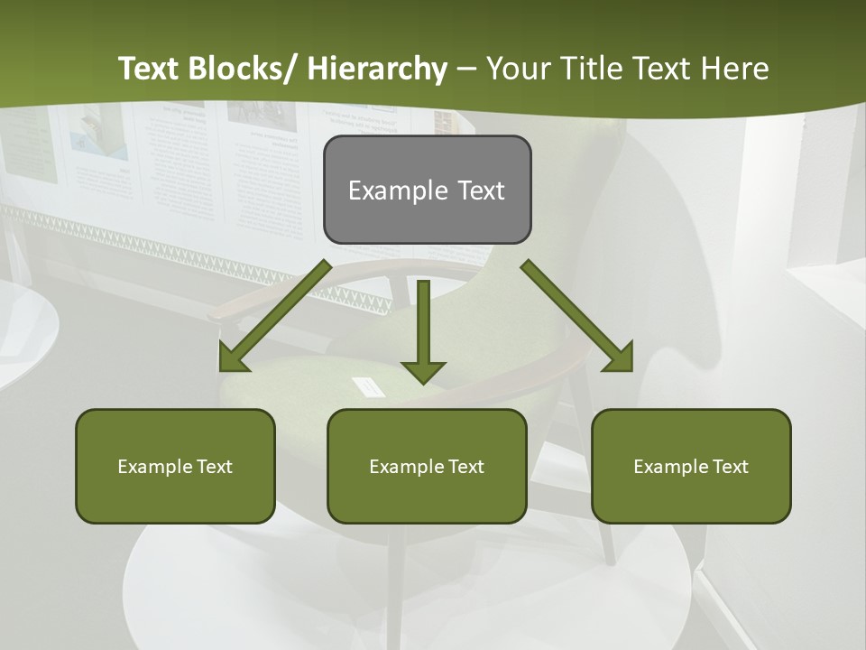A Green Chair Sitting On Top Of A White Circle PowerPoint Template