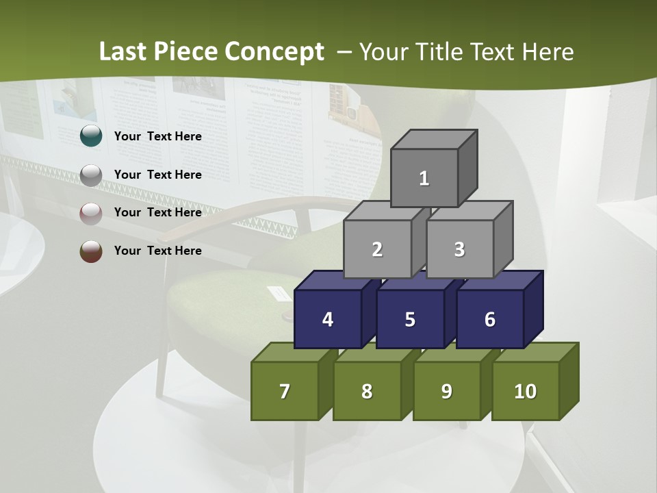 A Green Chair Sitting On Top Of A White Circle PowerPoint Template