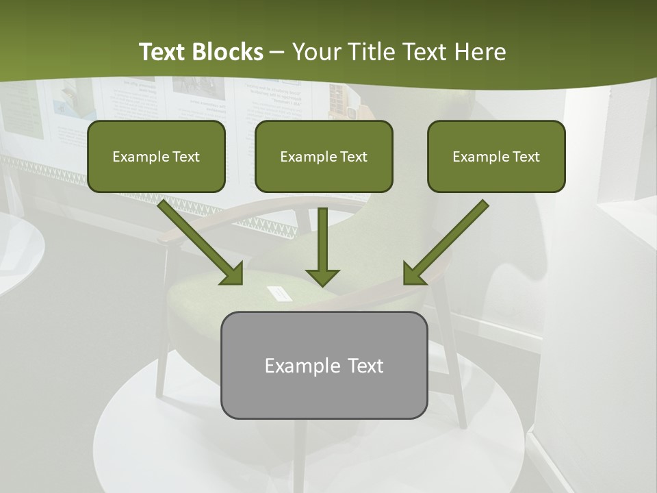 A Green Chair Sitting On Top Of A White Circle PowerPoint Template