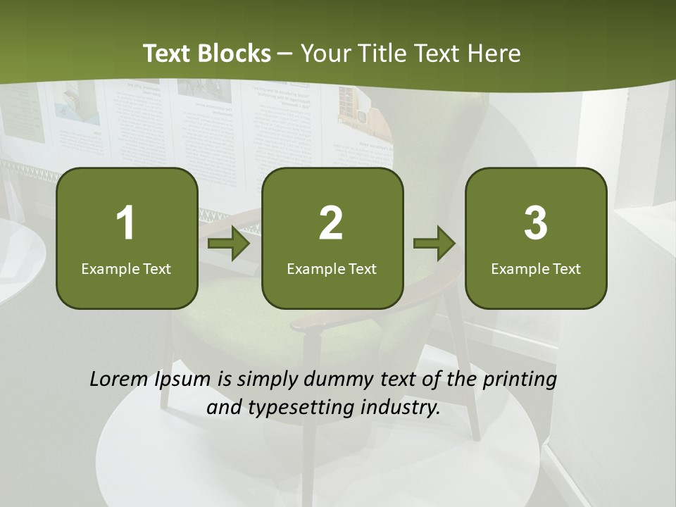 A Green Chair Sitting On Top Of A White Circle PowerPoint Template