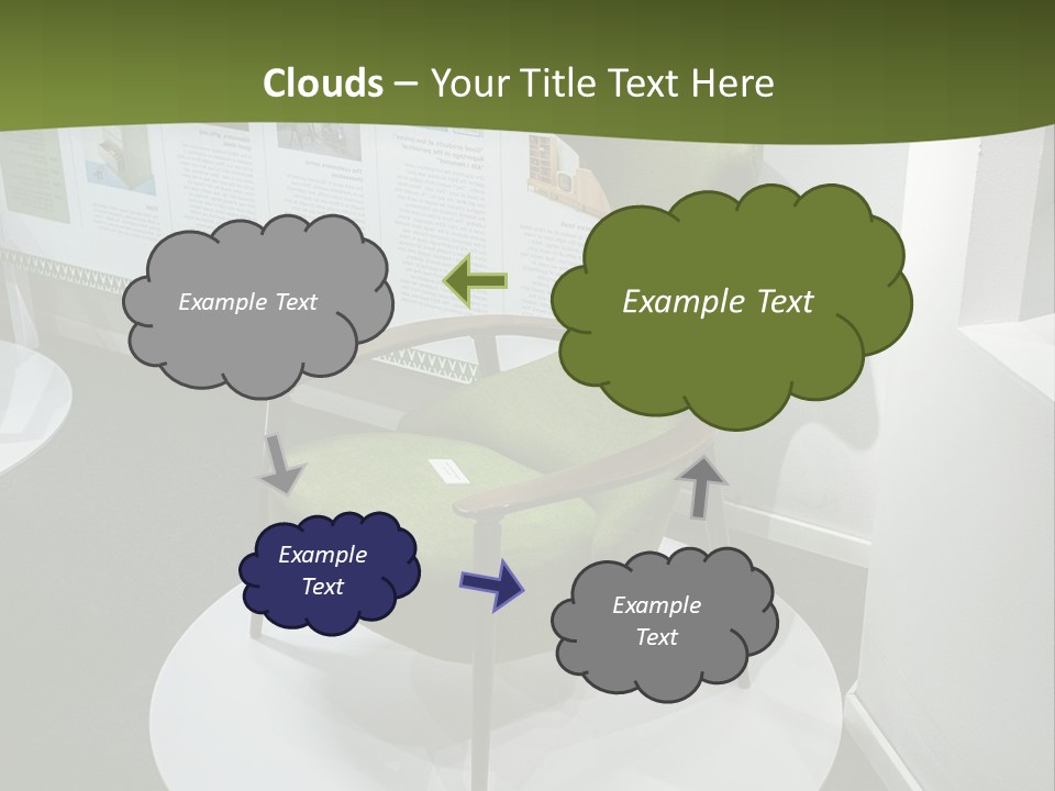 A Green Chair Sitting On Top Of A White Circle PowerPoint Template