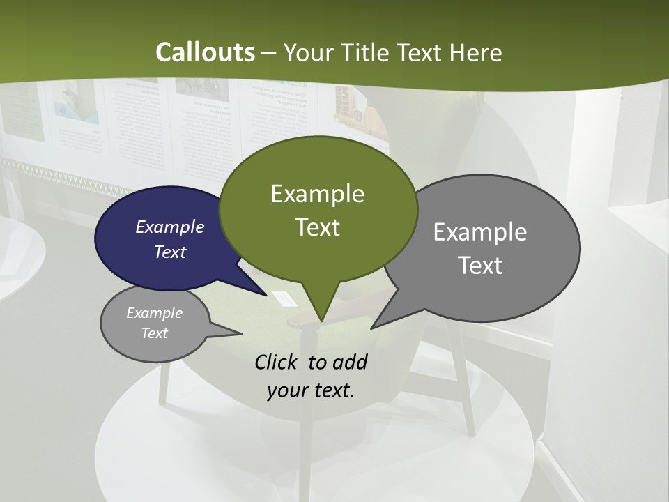 A Green Chair Sitting On Top Of A White Circle PowerPoint Template