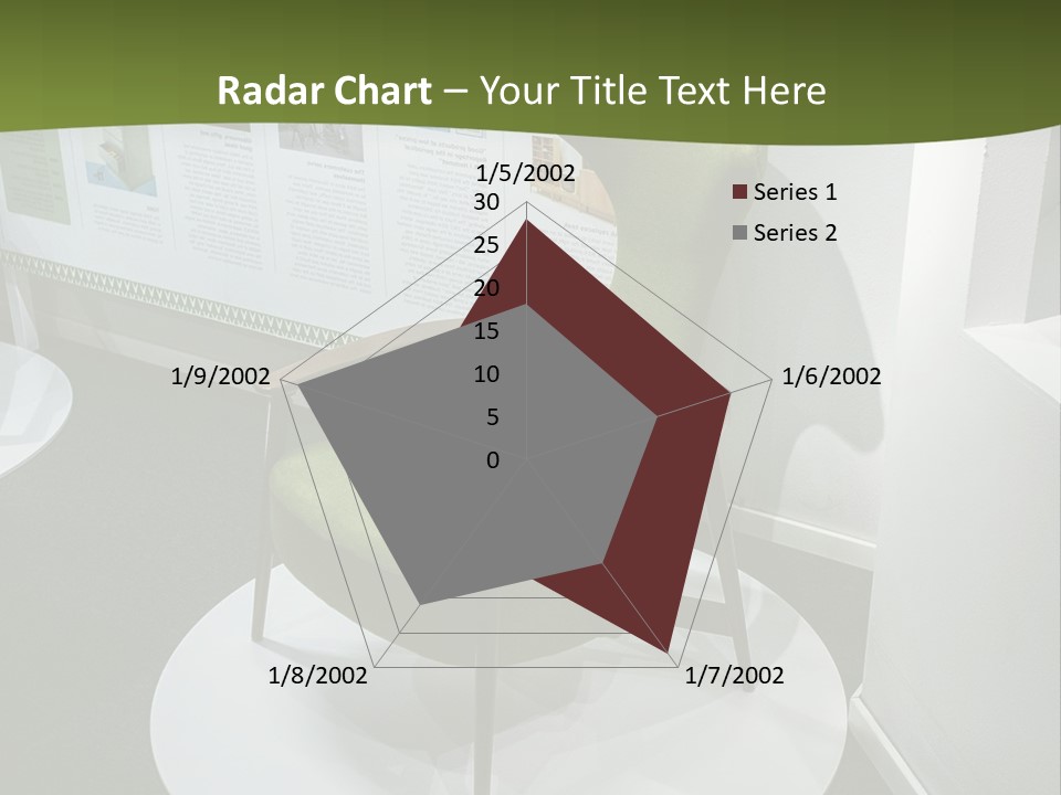 A Green Chair Sitting On Top Of A White Circle PowerPoint Template