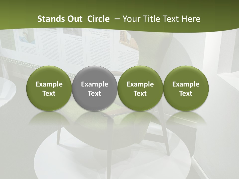 A Green Chair Sitting On Top Of A White Circle PowerPoint Template