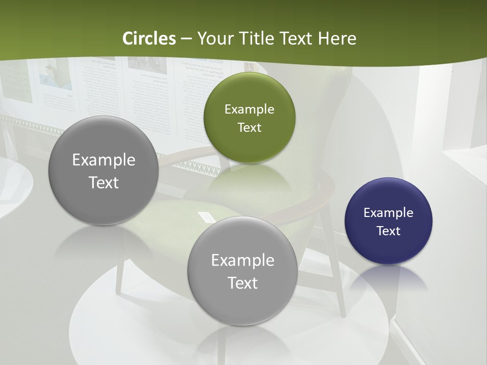 A Green Chair Sitting On Top Of A White Circle PowerPoint Template
