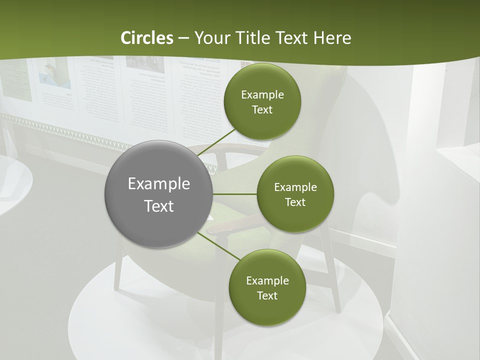 A Green Chair Sitting On Top Of A White Circle PowerPoint Template