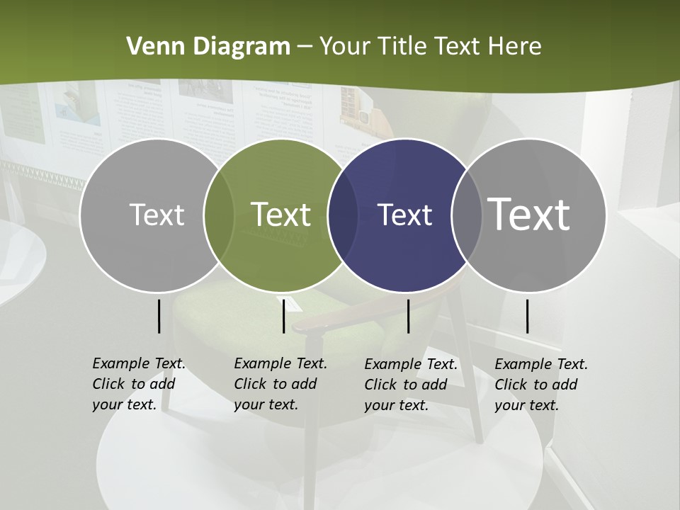 A Green Chair Sitting On Top Of A White Circle PowerPoint Template