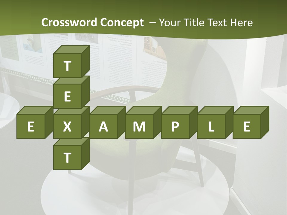 A Green Chair Sitting On Top Of A White Circle PowerPoint Template