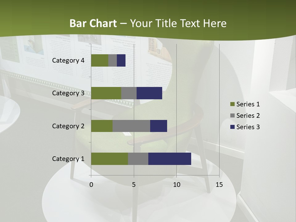A Green Chair Sitting On Top Of A White Circle PowerPoint Template