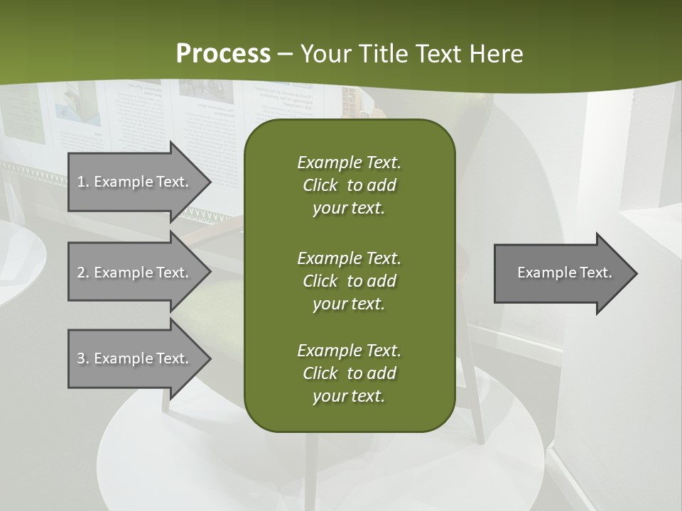 A Green Chair Sitting On Top Of A White Circle PowerPoint Template