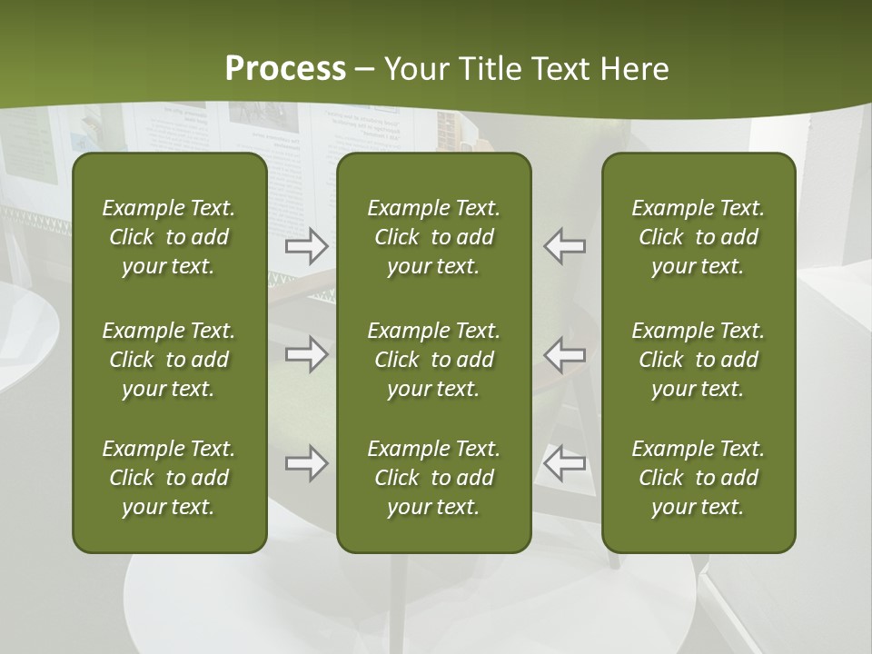 A Green Chair Sitting On Top Of A White Circle PowerPoint Template