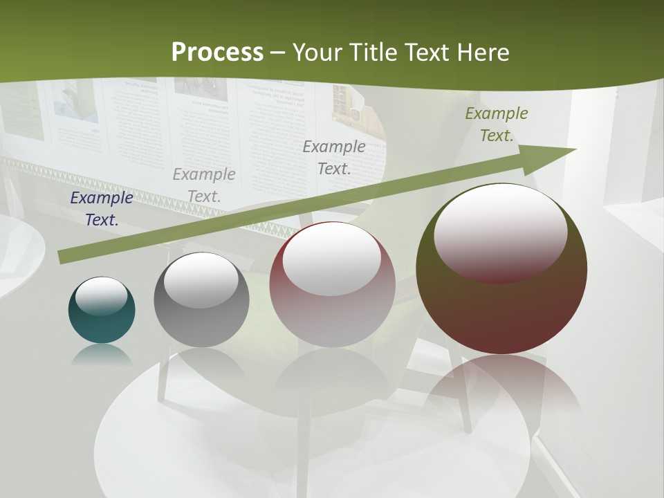 A Green Chair Sitting On Top Of A White Circle PowerPoint Template