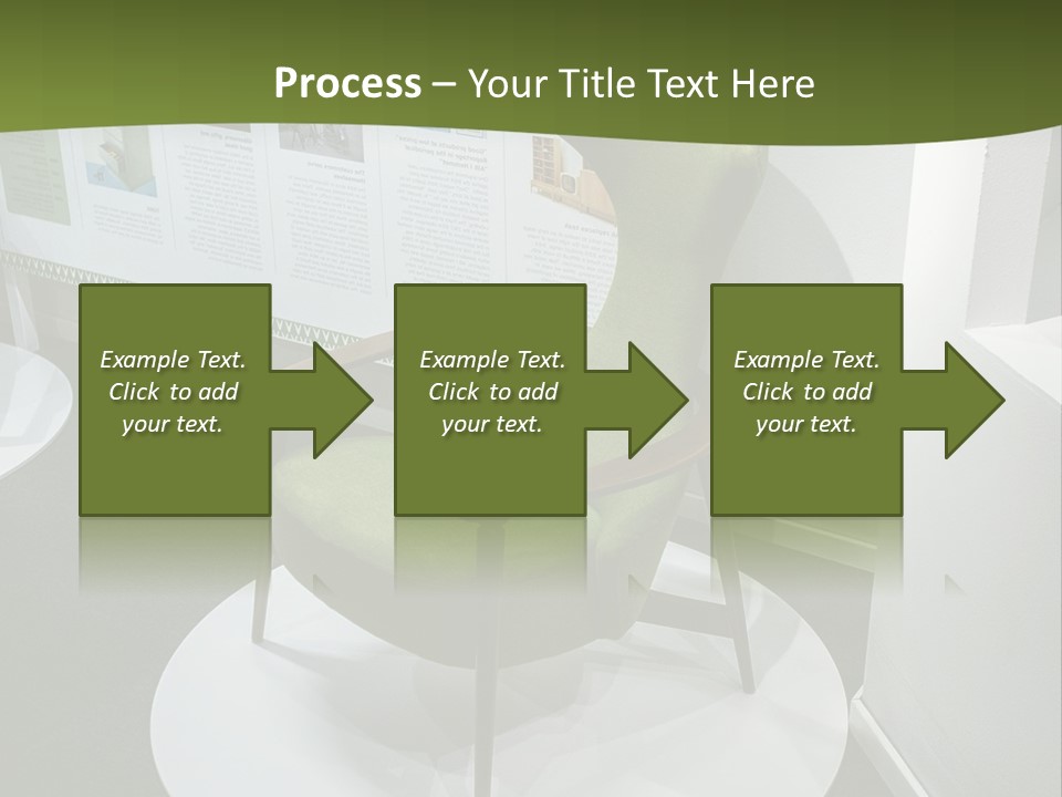 A Green Chair Sitting On Top Of A White Circle PowerPoint Template