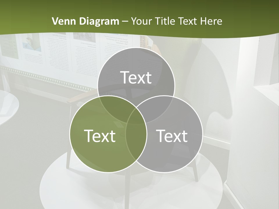 A Green Chair Sitting On Top Of A White Circle PowerPoint Template