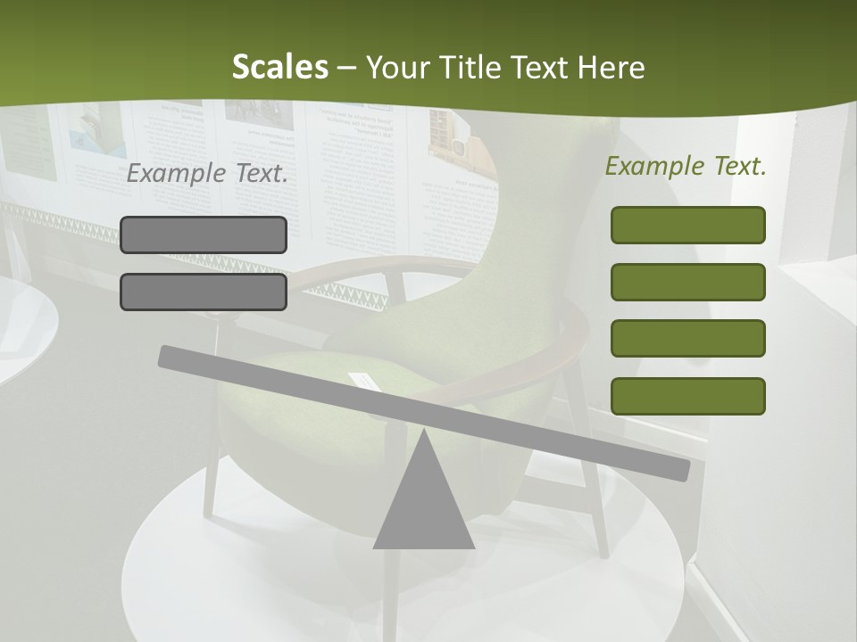 A Green Chair Sitting On Top Of A White Circle PowerPoint Template
