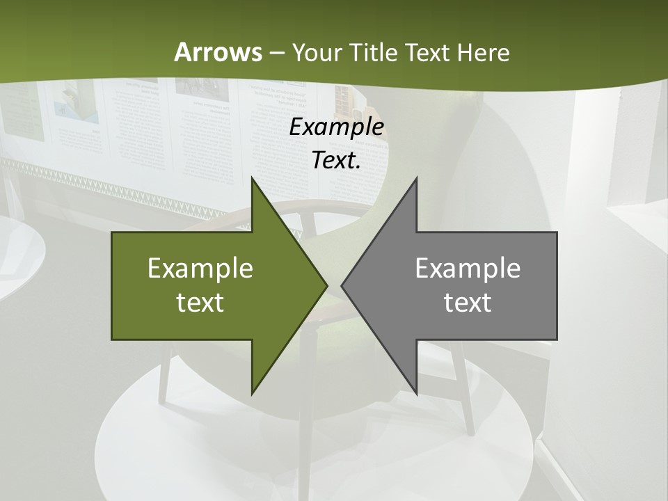 A Green Chair Sitting On Top Of A White Circle PowerPoint Template