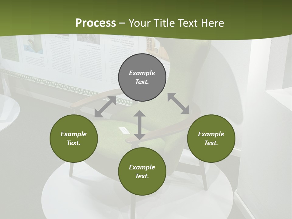 A Green Chair Sitting On Top Of A White Circle PowerPoint Template