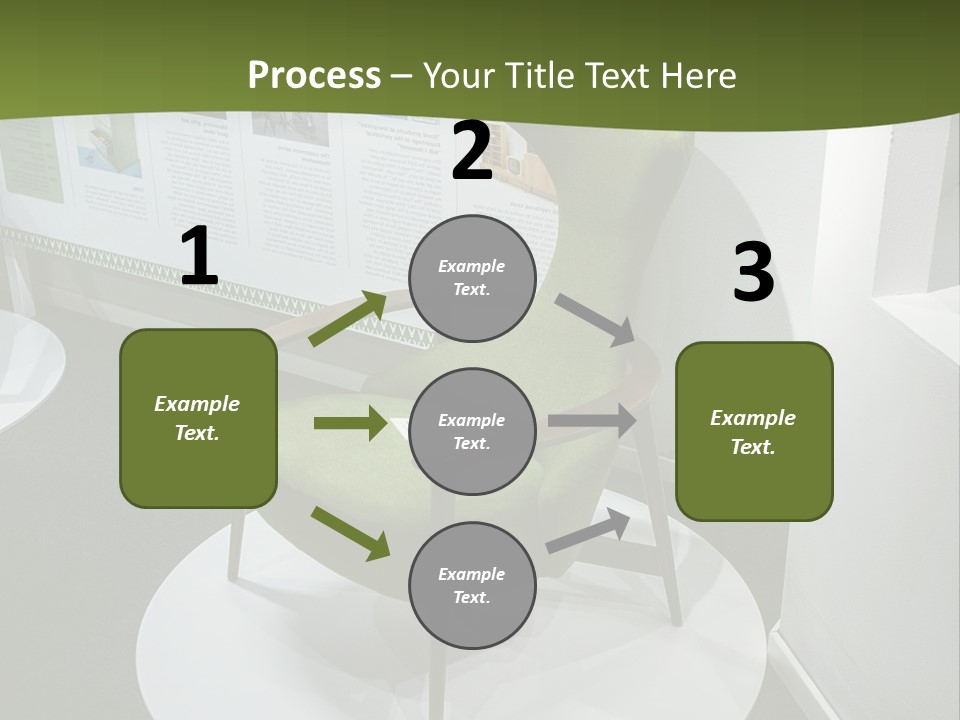 A Green Chair Sitting On Top Of A White Circle PowerPoint Template