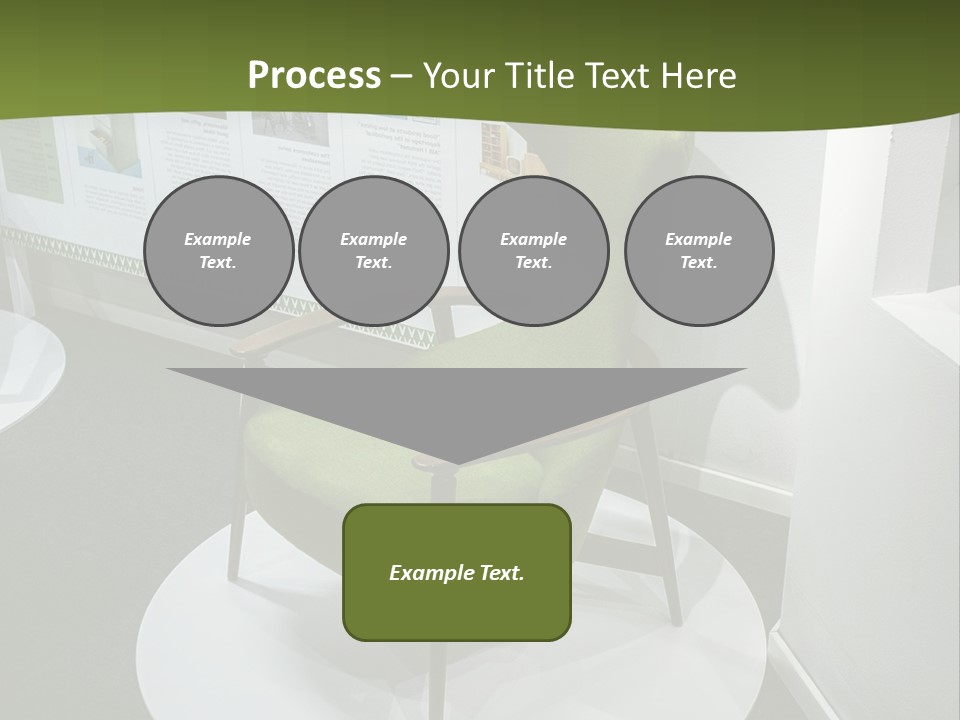 A Green Chair Sitting On Top Of A White Circle PowerPoint Template