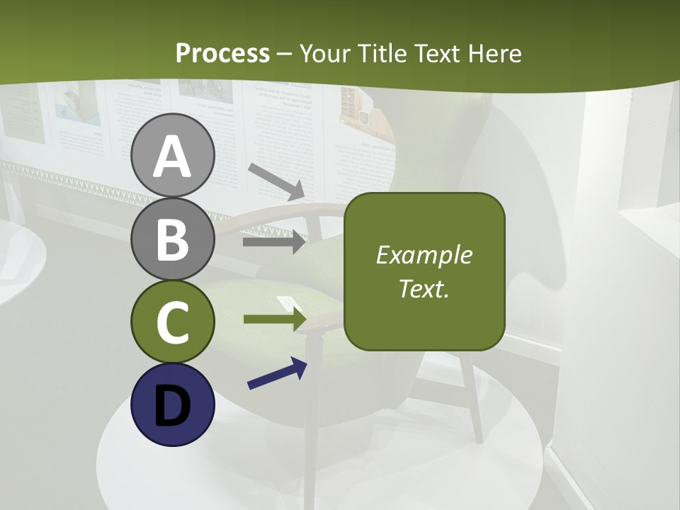 A Green Chair Sitting On Top Of A White Circle PowerPoint Template