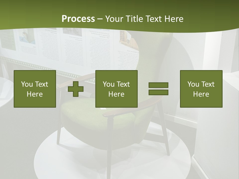 A Green Chair Sitting On Top Of A White Circle PowerPoint Template