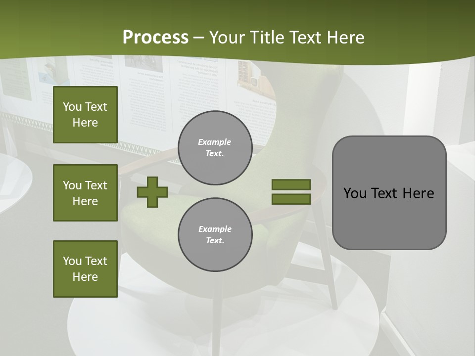 A Green Chair Sitting On Top Of A White Circle PowerPoint Template