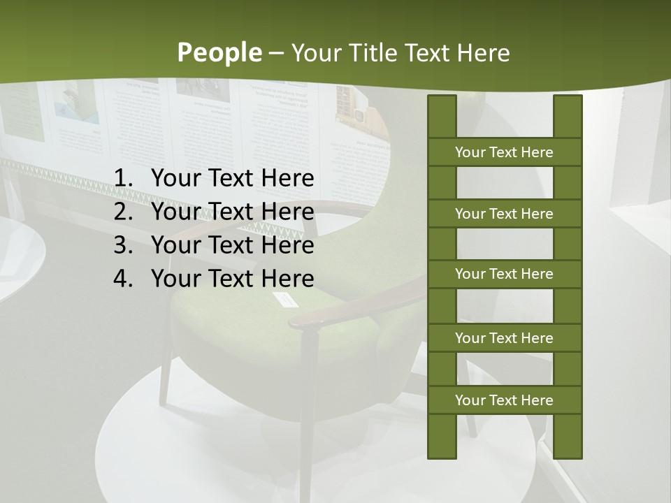 A Green Chair Sitting On Top Of A White Circle PowerPoint Template
