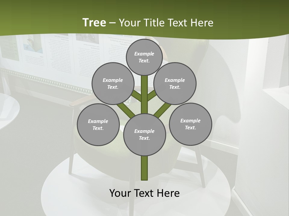 A Green Chair Sitting On Top Of A White Circle PowerPoint Template