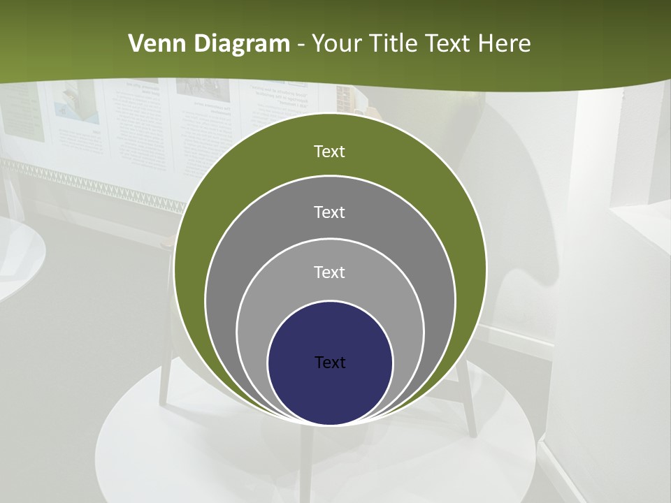 A Green Chair Sitting On Top Of A White Circle PowerPoint Template