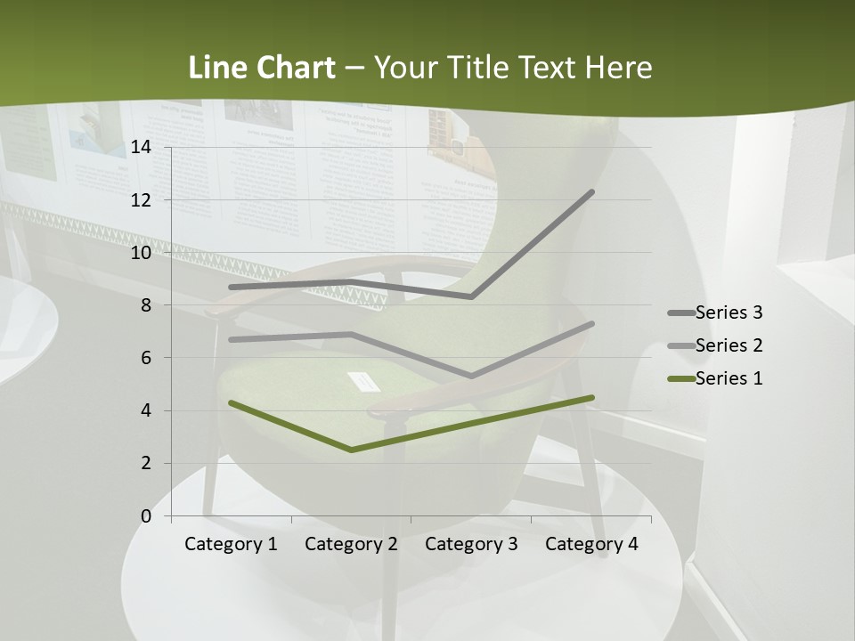 A Green Chair Sitting On Top Of A White Circle PowerPoint Template